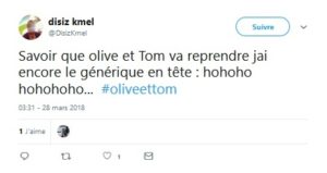 Savoir que olive et Tom va reprendre jai encore le générique en tête hohoho hohohoho...
