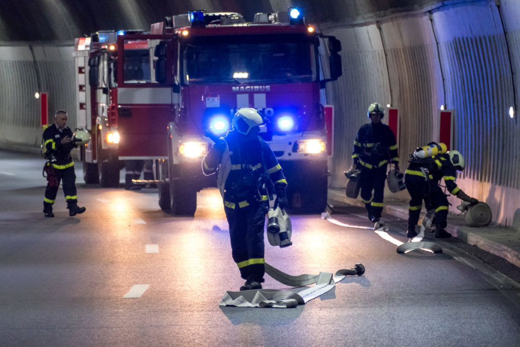 Pompiers lors d'une intervention